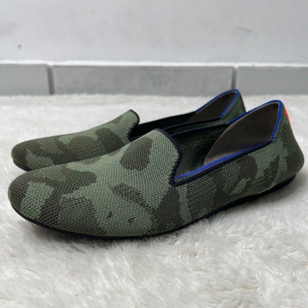 Rothy’s Women's Green Grey The Loafer Olive Camo Flats Shoes Size 6.5 - Picture 2 of 11